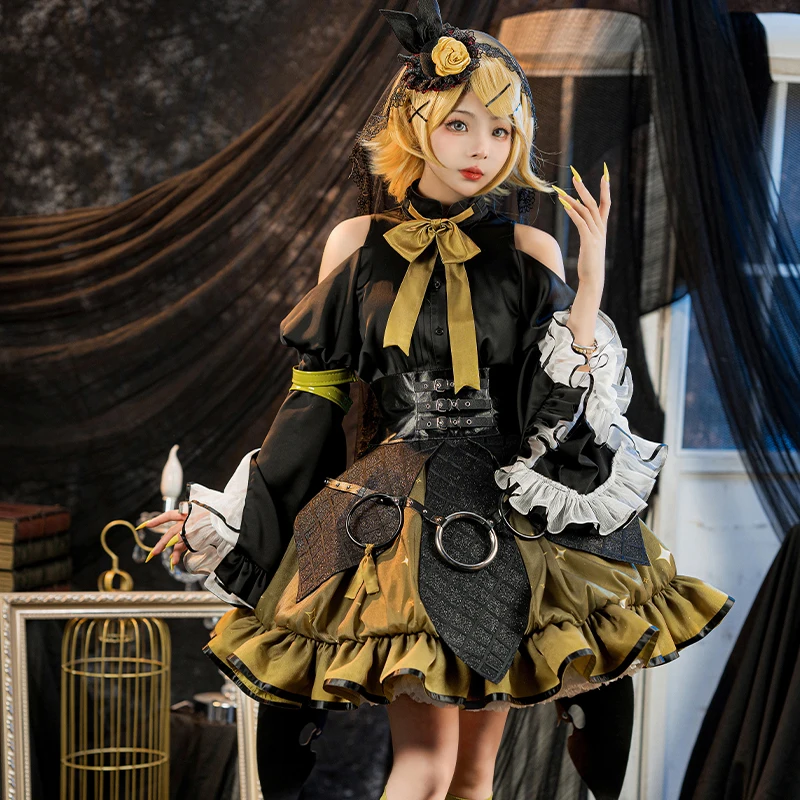 EN STOCK UWOWO Cosplay Kagaminee Rinn x Rascal Collab Witchh Gothicc disfraz de Halloween Cosplay