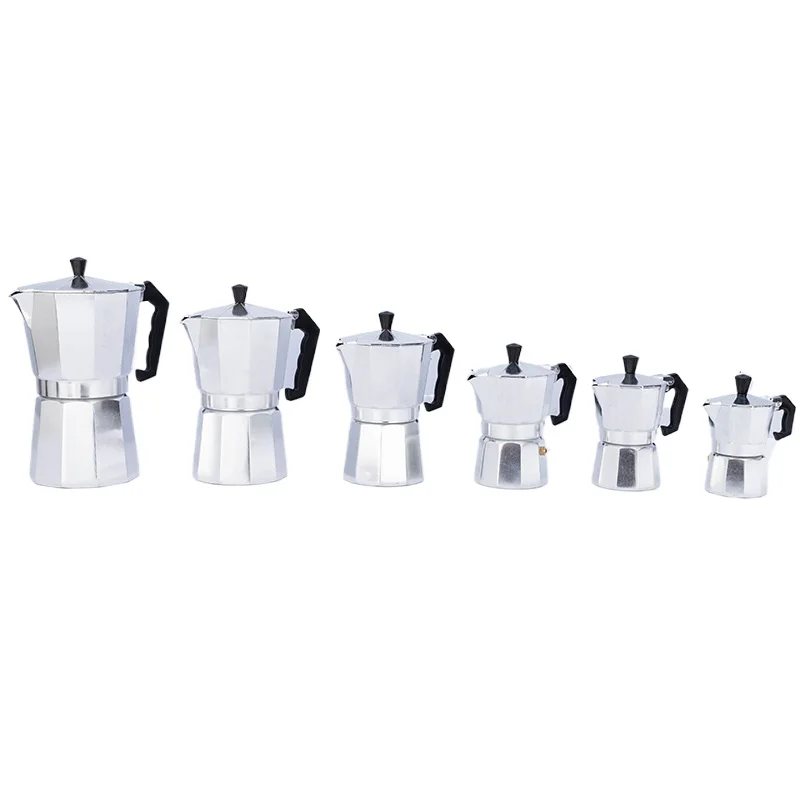 Moka Pot Italian Coffee Machine Espresso Aluminum Geyser Coffee Maker Kettle Latte Stove Classic Coffee Barista Accessories