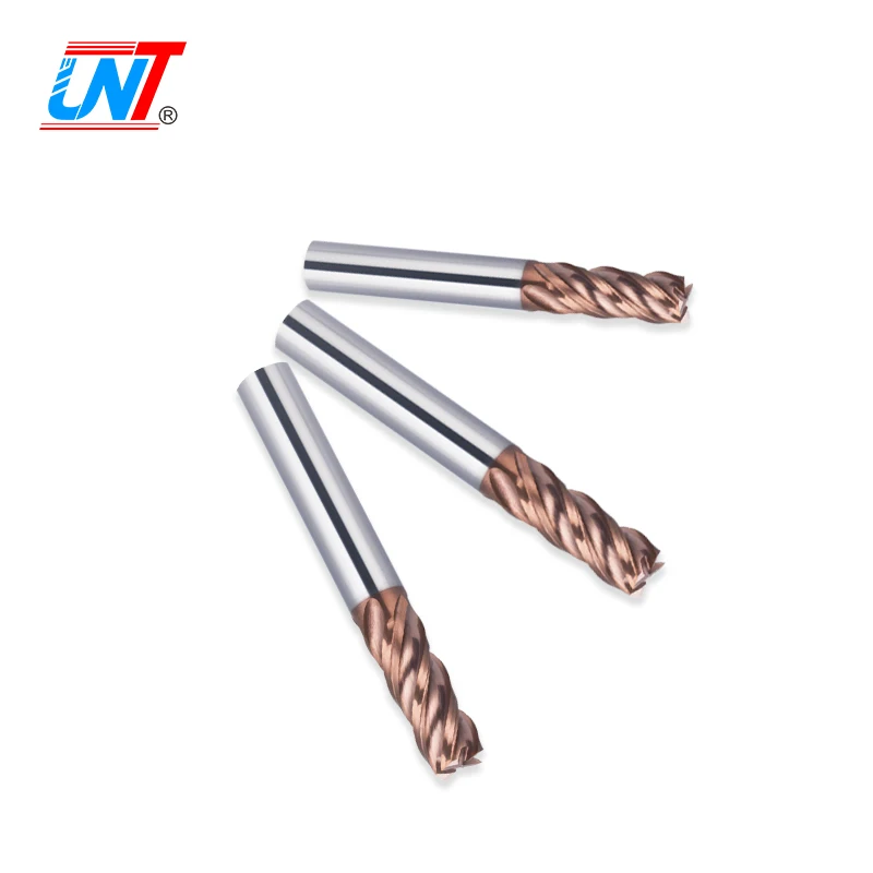 

UNT Solid Carbide Fresa Coated CNC 4 Flutes Unequal Helix Flat Cutting Tools For Stainless steel