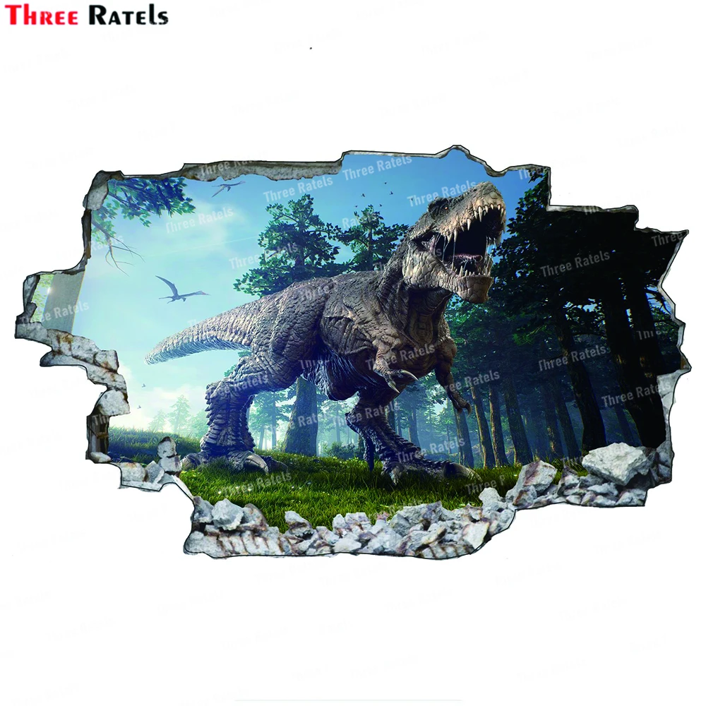 Three Ratels K668 Broken Dinosaurs Wall Stickers Home Decor Living Room Bedroom Floor Decal Mural Removable PVC Material