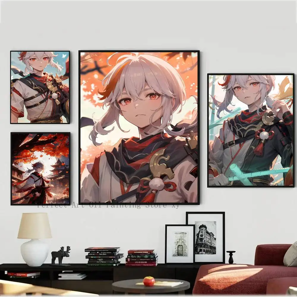 Kaedehara Kazuha Game Genshin Impact Posters Living Room Bar Cafe Quality Canvas Vintage Style Comics Painting Art Home Wall