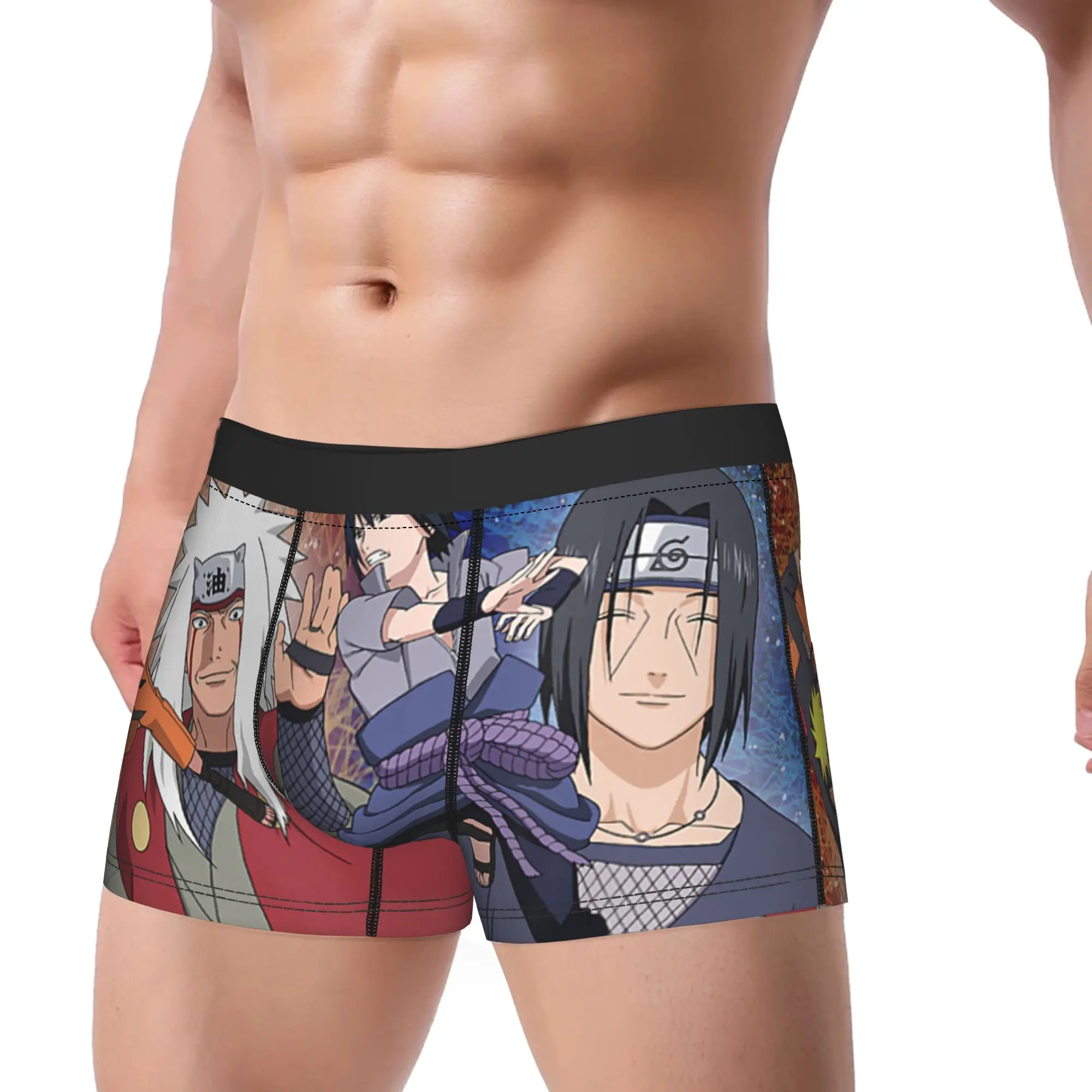 Naruto Shippuden Uzumaki &amp Sasuke Fighting Jiraiya Itachi  Underpants Homme Panties Shorts Boxer Briefs