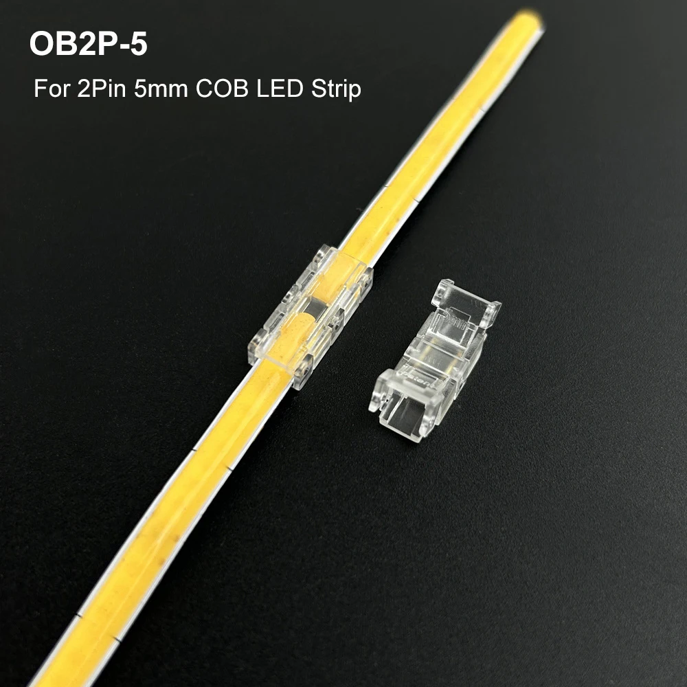COB LED-Lichtstreifen Transparenter Lötfreier Hutverbinder L-förmige Kristallschnalle Geeignet für 5mm 8mm 10mm 2PIN 3PIN 4PIN – Detail 3