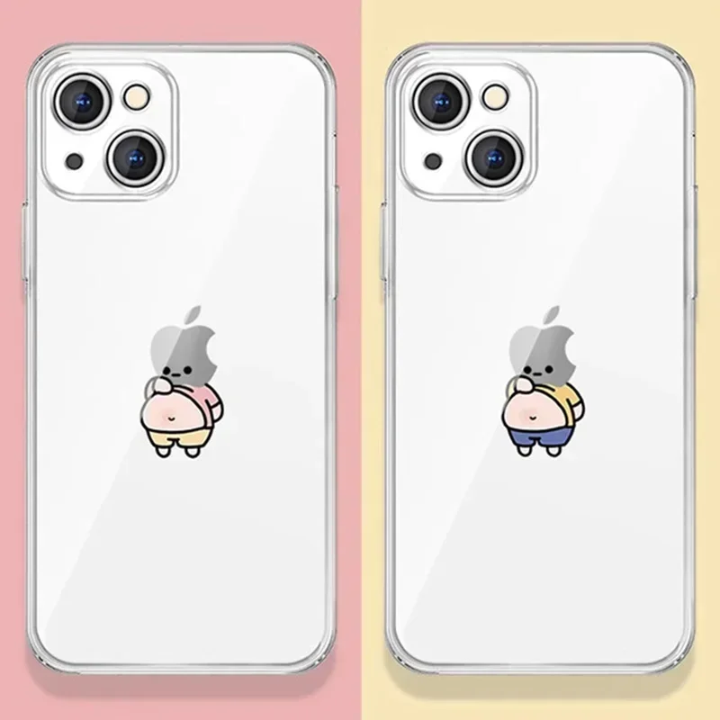 Funny Matchstick Men Clear Couple Phone Case For iPhone 13 15 12 11 14 16 Pro Max 13 Mini SE Plus XS Max XR Lovers Covers Fundas