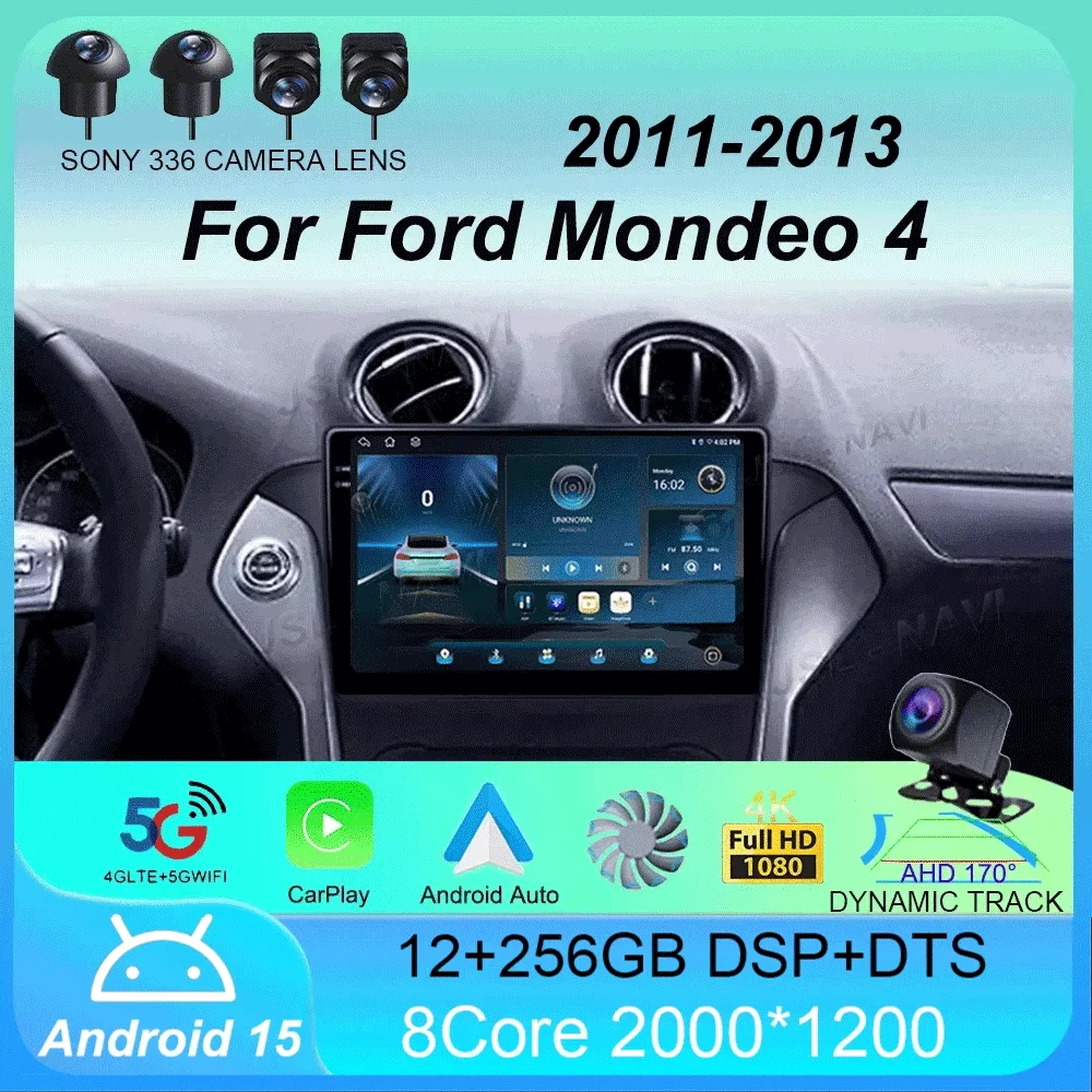 

Car Radio Android 15 Carplay Auto 2K Screen Multimedia Player For Ford Mondeo 4 2011 - 2013 Autoradio GPS Stereo 2din Head Unit
