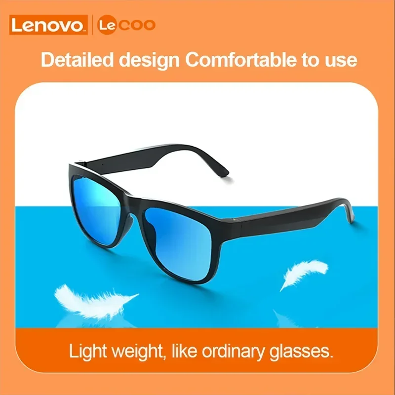 Lenovo Lecoo Smart C8 Earphone Sunglasses HIFI Headset Wireless Bluetooth 5.0 Driving Glasses Headphones With HD Microphone Call