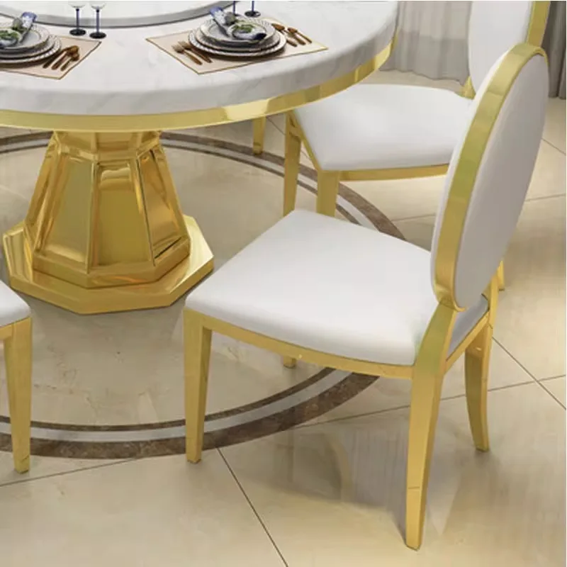 Light luxury stainless steel dining chair Hotel metal fashion chair Gold modern simple home chair Living room dining table and c