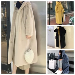 Autumn And Winter New Korean Lmitation Mink Velvet Fur Thickened Loose Plush Hat Long Coat Women
