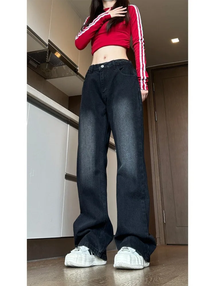 

Мужские джинсы Waed American High Street прямого кроя, весенне-осенние брюки Cleanfit, широкие брюки с микро-клешем, длинные штаны