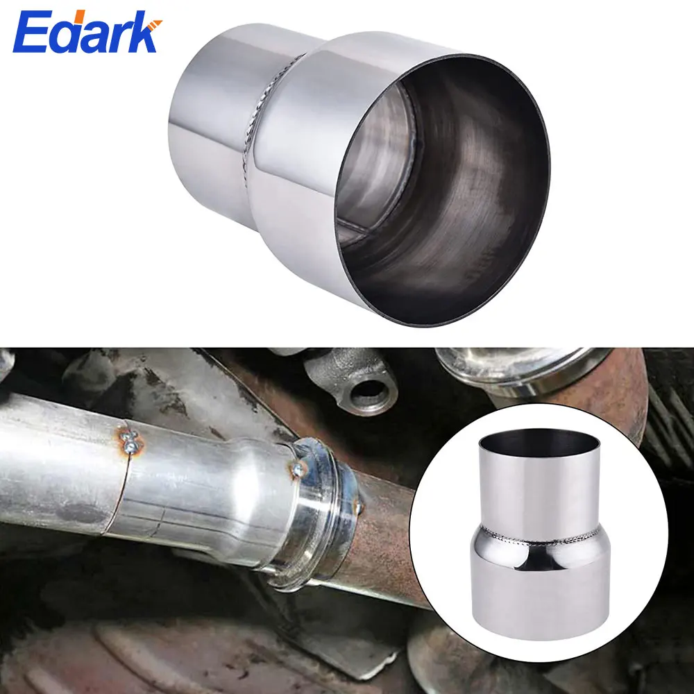 1 PCS 63mm / 2.5 Inch Inlet Exhaust Tip, 102.5mm Overall Length Stainless Steel Tailpipe Chrome Polished Exhaust Tips New