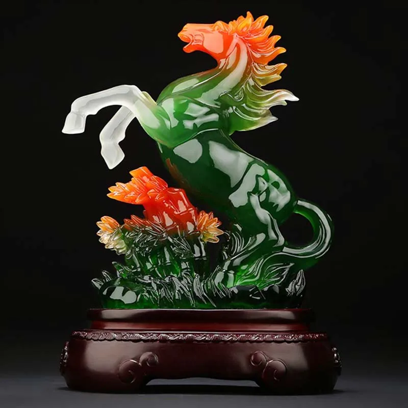 

Good luck FENG SHUI decorative statue HOME OFFICE company SHOP Efficacious Talisman Money Drawing Success crystal horse