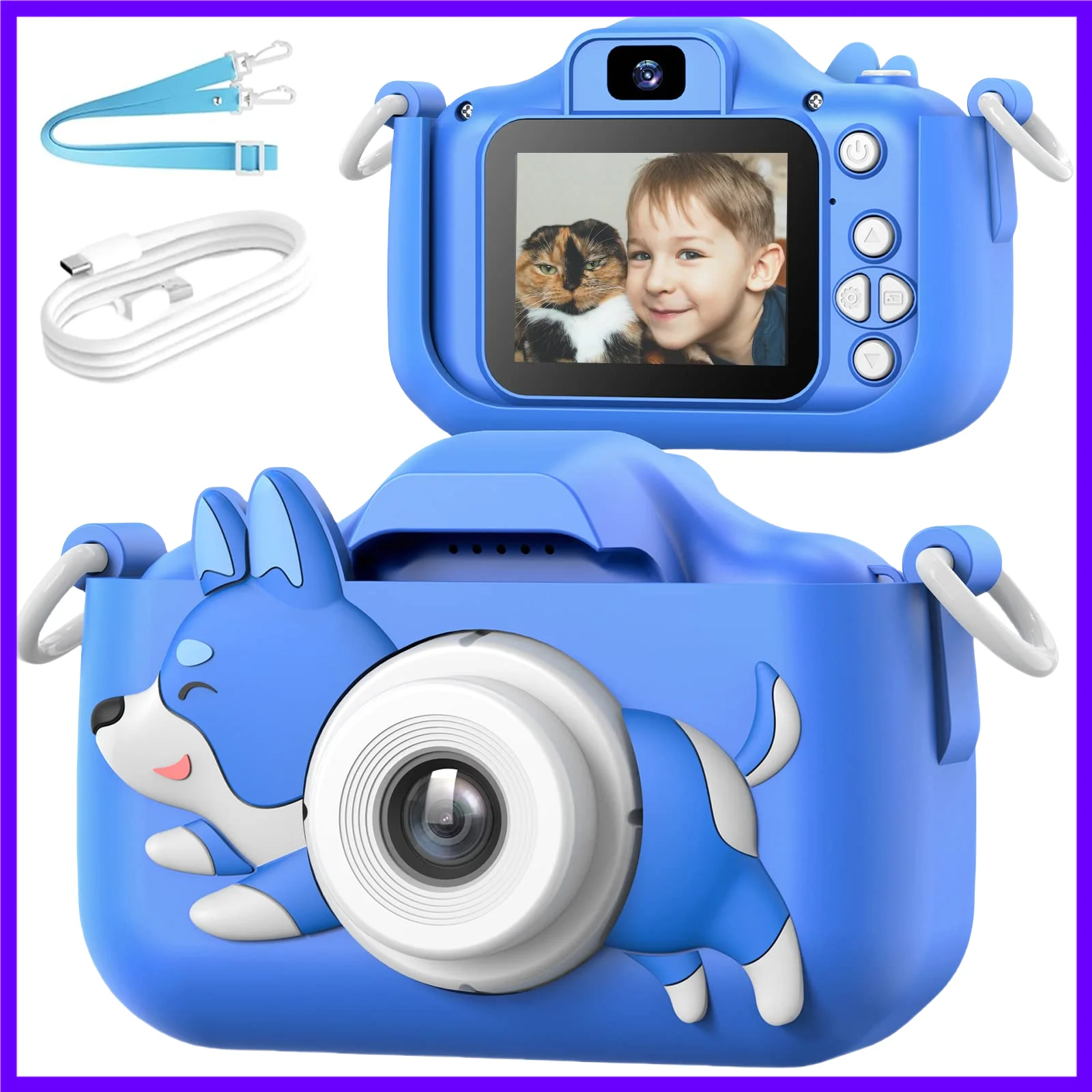 Kids Camera Toy Digital Camera with 32GB SD Card HD 1080P Video Toys Birthday Gift for Boys Girls Toddler Children