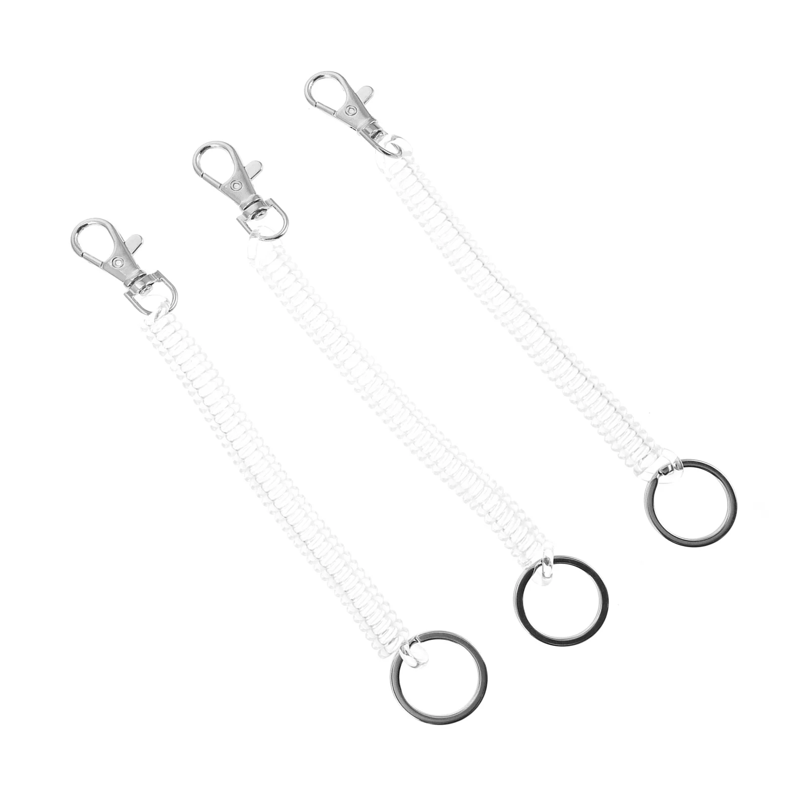 

3Pcs Spring Coil Keychain Elastic Retractable Key Ring Outdoor Bag Phone Holder Stretchy Spiral Rope Key Chains