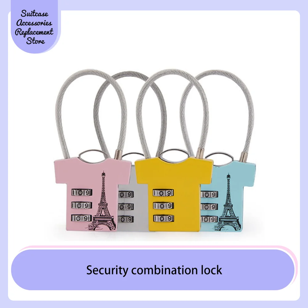 

A replacement bag accessories Zinc alloy code lock wire rope bag backpack cartoon padlock backpack accessories