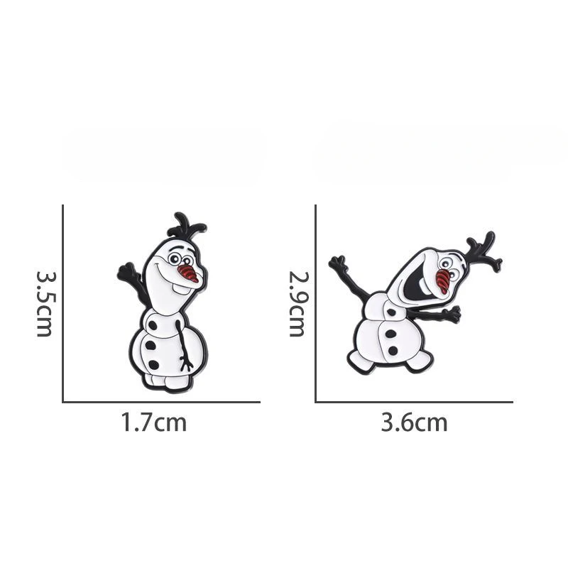 Frozen Olaf dibujos animados creativos lindo muñeco de nieve forma accesorios de ropa bolso escolar decoración insignia de metal regalo para niños y niñas