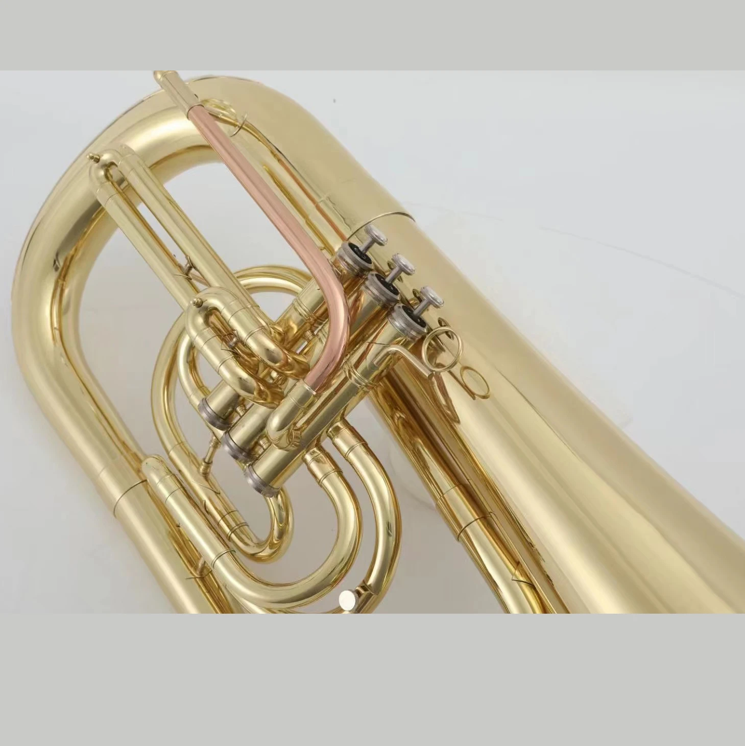 High Quality Bb Tuning 3 Piston Gold Lacquer Stainless Valve Marching French Horn