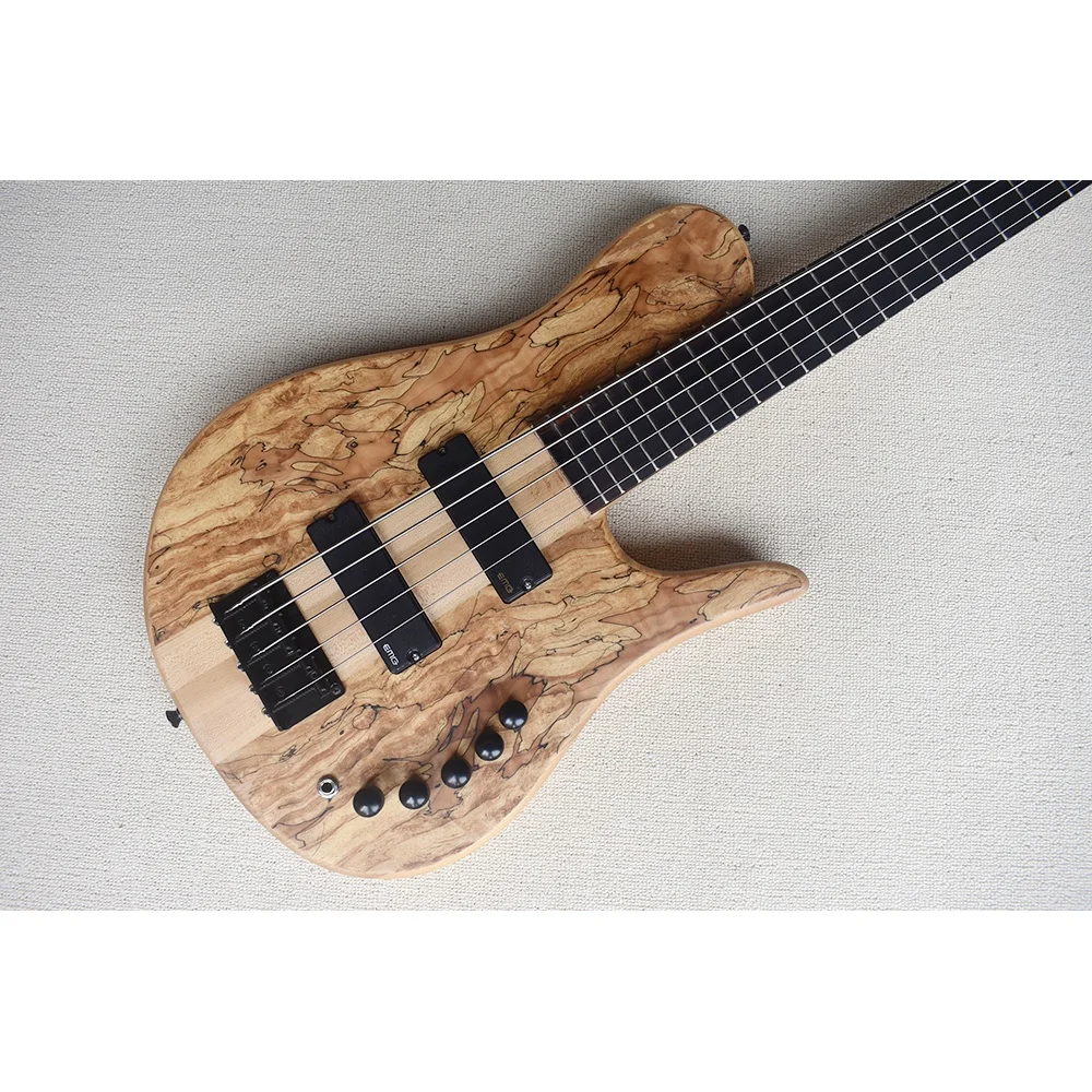 Flyoung 5 Strings Electric Bass Guitar Matte Finish Custom Guitar Ash Neck Through Body