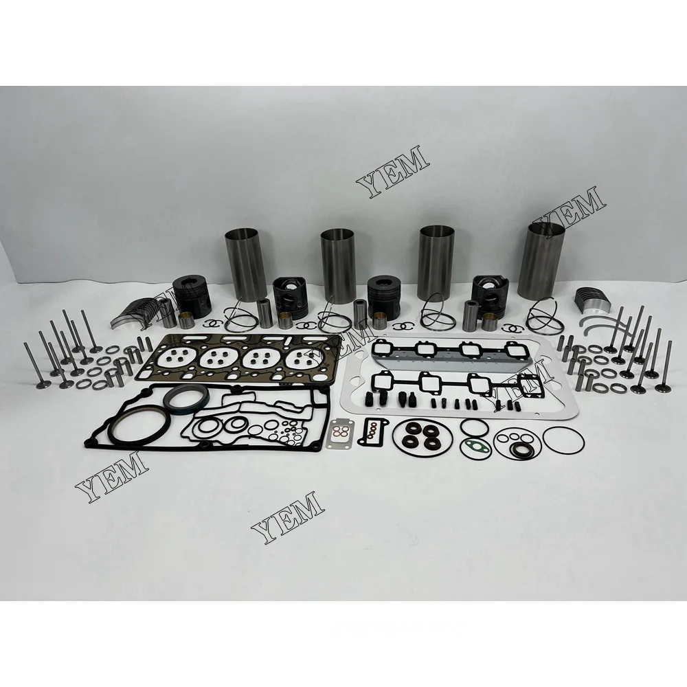 JCB444 Cylinder Liner Kit With Piston Rings Liner Valve Bearing Set For JCB Engine.