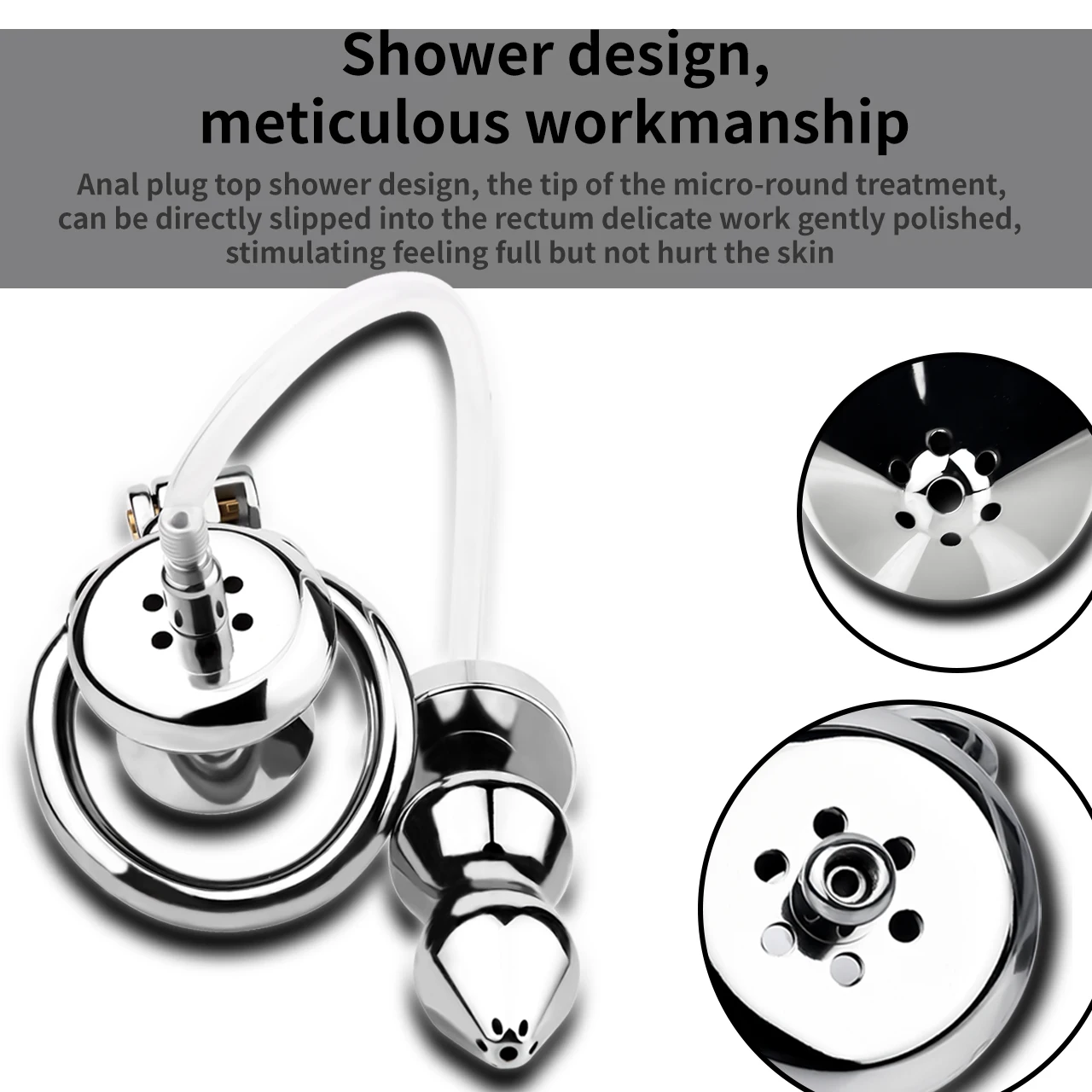 LICKER Stainless Steel Penis Cages Inverted Chastity Cage With Silicone Catheter Dick Restrict Cock Lock Sexy Gadgets For Men 4