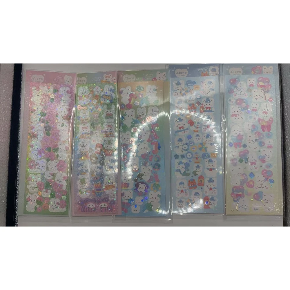 

5 шт. милых мультяшных наклеек с животными: щенок, панда, кролик, для скрапбукинга и поделок своими руками