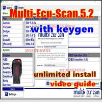 2025 Multiecuscan V5.2 with free keygen Registered for Fiat/Chrysler/Dodge/Jeep Scanner Software for ELM327 OBD2 Scanner Tool