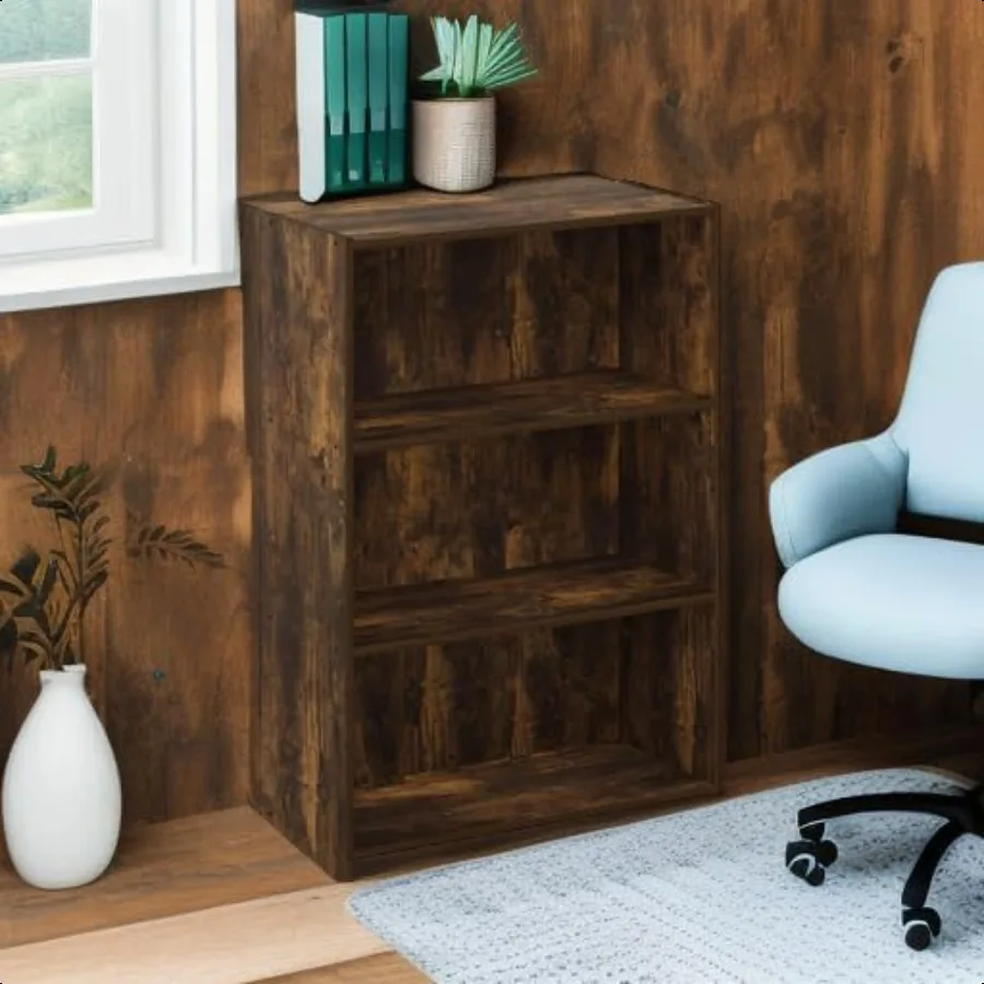 Pasir 3Tier Open Shelf Bookcase Amber Pine