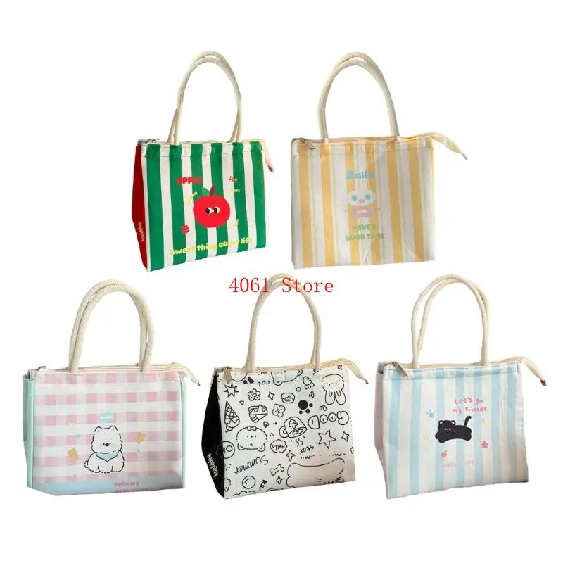 Zipper Lunch Bag Insulated Lunch Toted Bag Lunch Box Container Coolers Bag Gifts