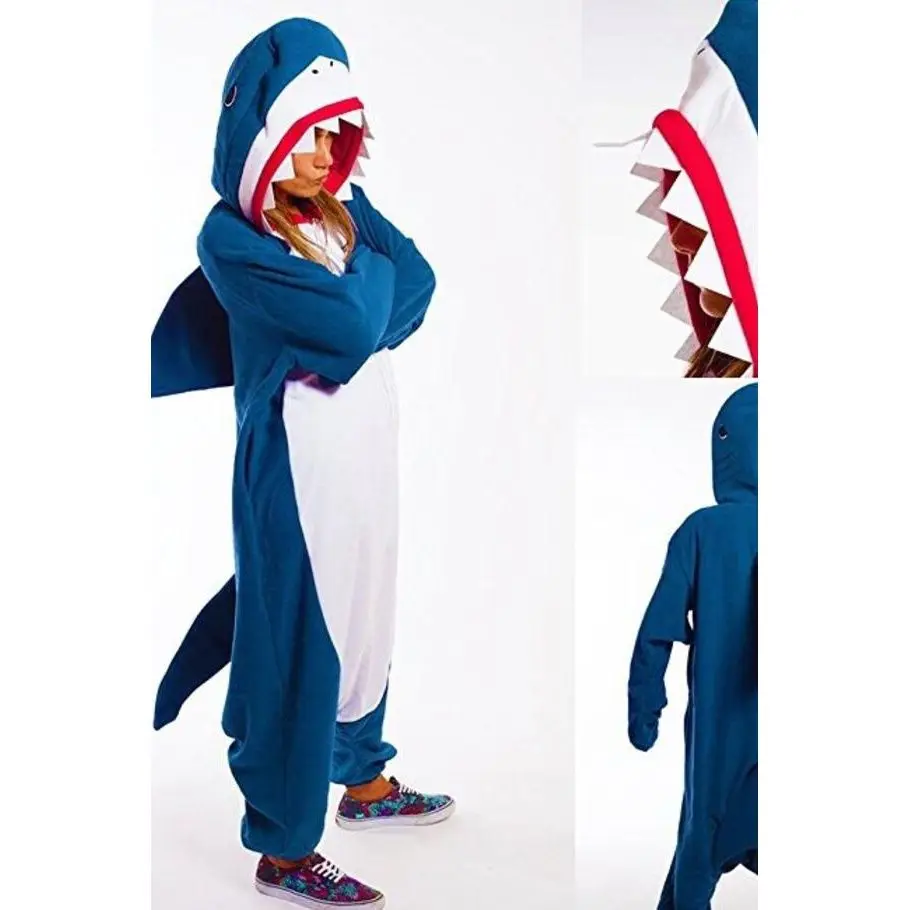 Kigurumi Autumn and Winter Cartoon Animal Shark Couple One Piece Pajama Home Performance cosplay by Park Jimin