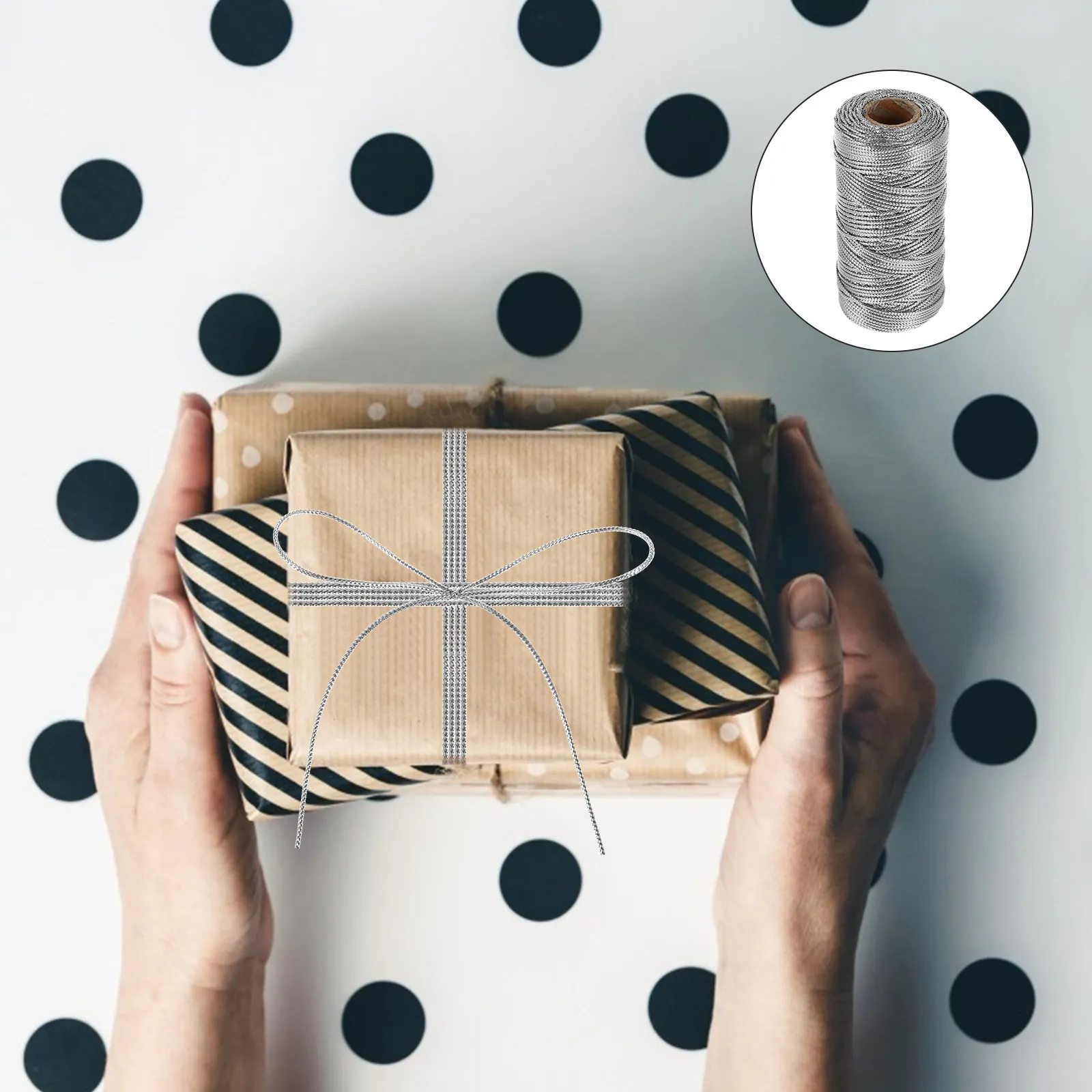 1 Roll Gift Wrapping Rope DIY Multipurpose Flexible Packaging String for Gift Bags Candy Bread Food Bag Tie