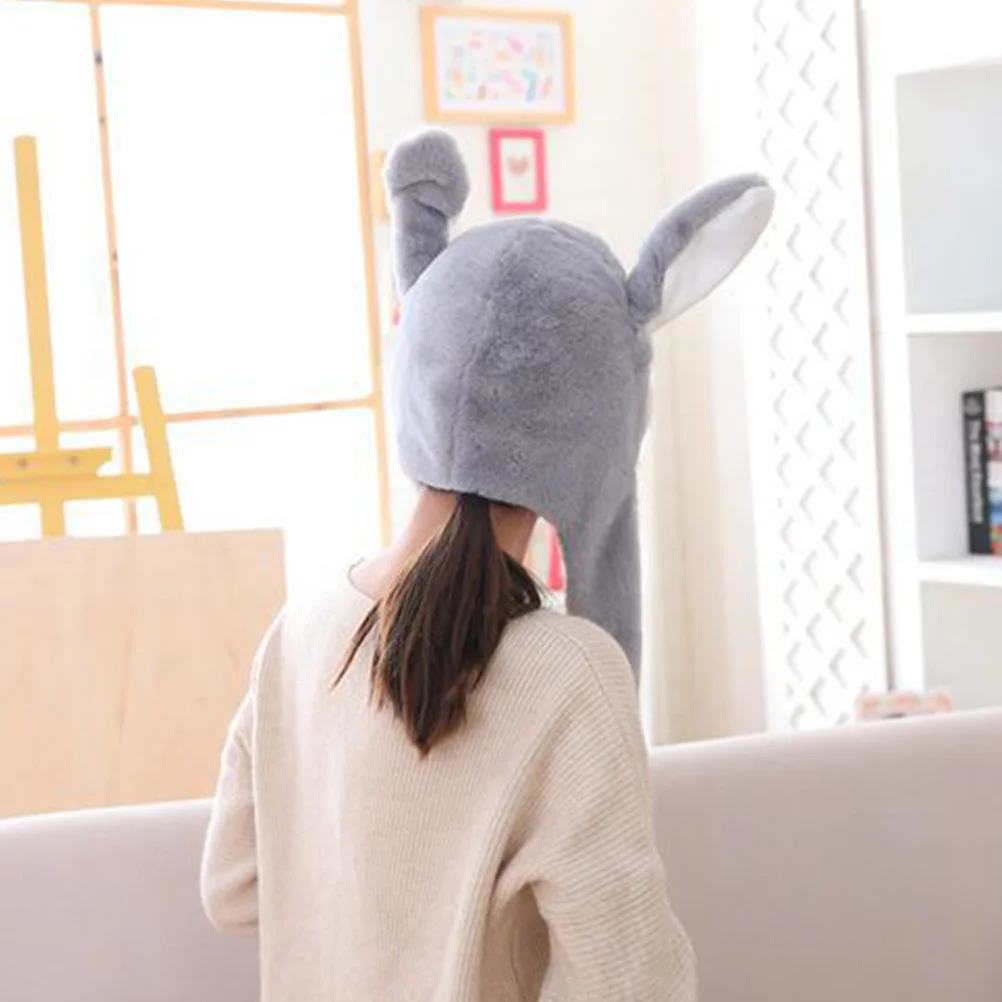 Oreja de perro para sombrero de perro niños adultos dibujos animados móviles sombrero con orejas móviles disfraz de Animal regalo suave y cálido
