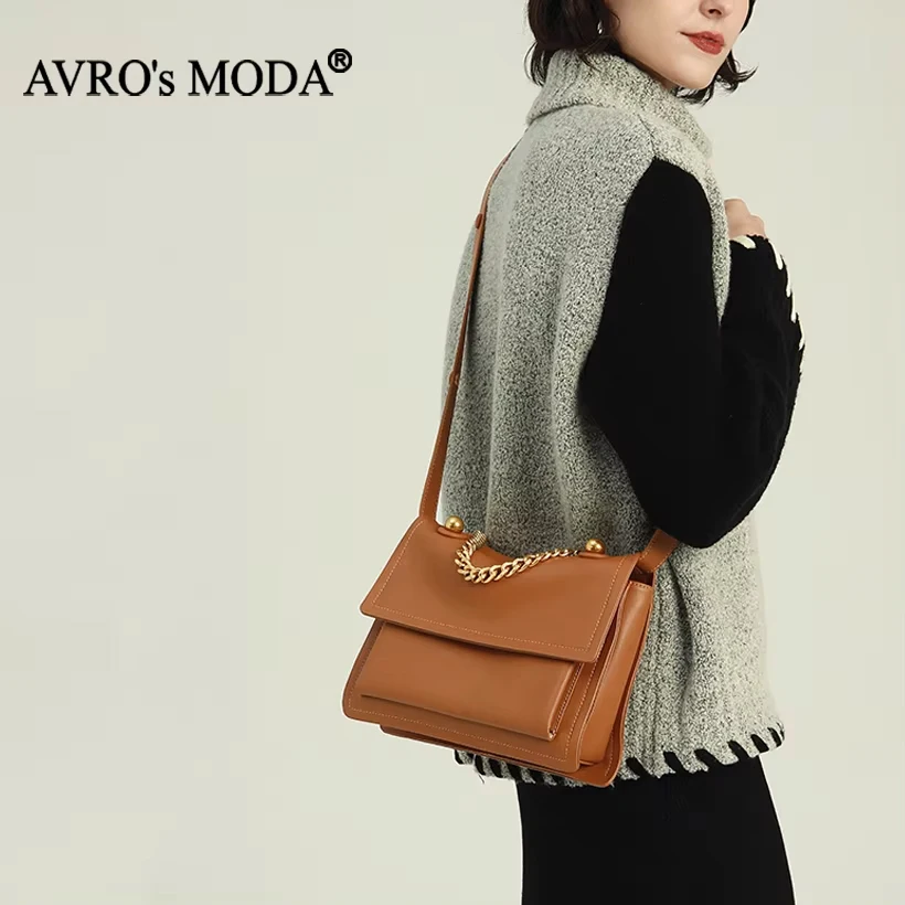 

AVRO's MODA Brand Luxury Designer Handbag Women Fashion Genuine Leather Shoulder Bag Female Crossbody Messenger Tote Chain Bags