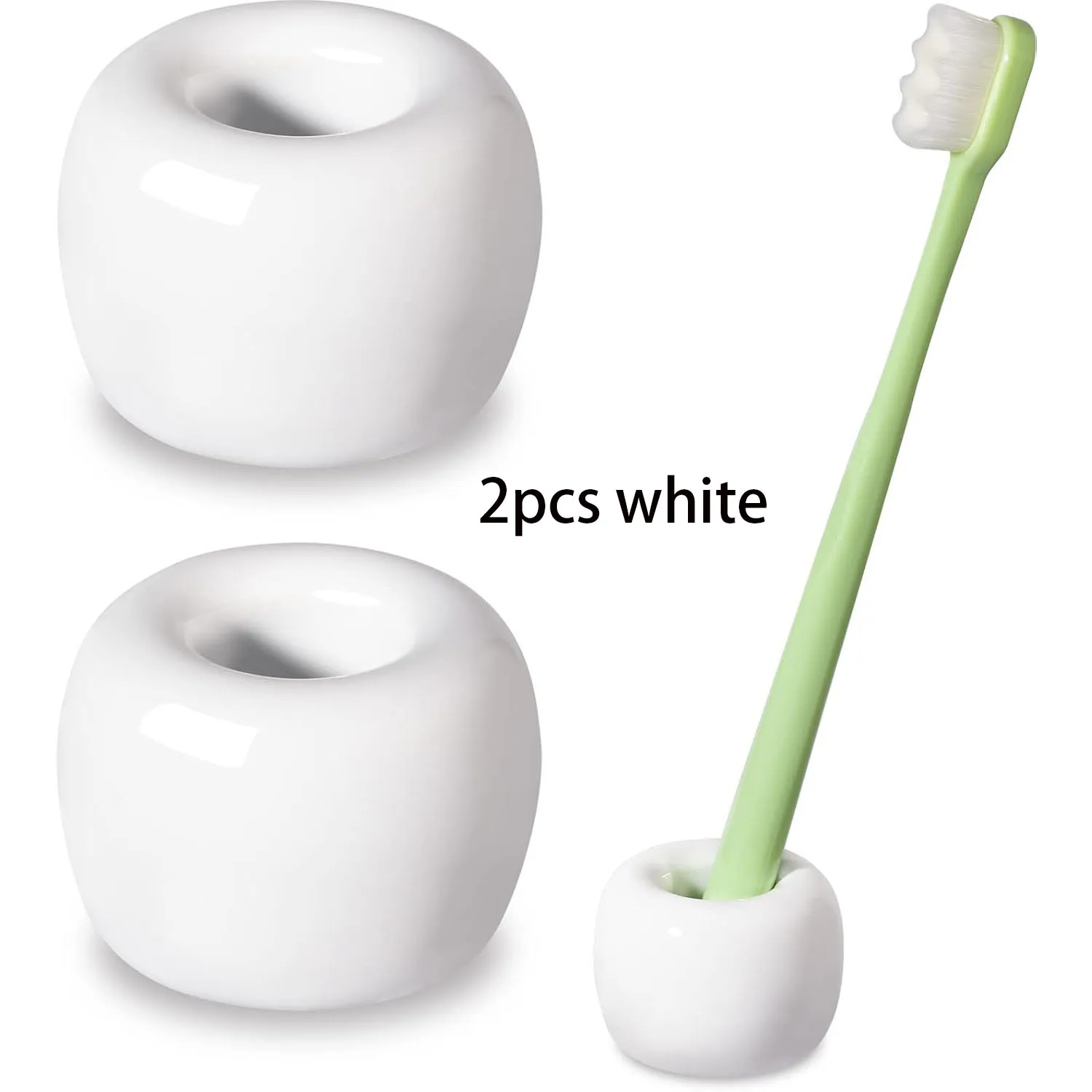 Mini Ceramics Toothbrush Holders Stand, Small Ceramic Tooth Brush Base Ring, Perfect Size for Bathroom Vanity Countertops