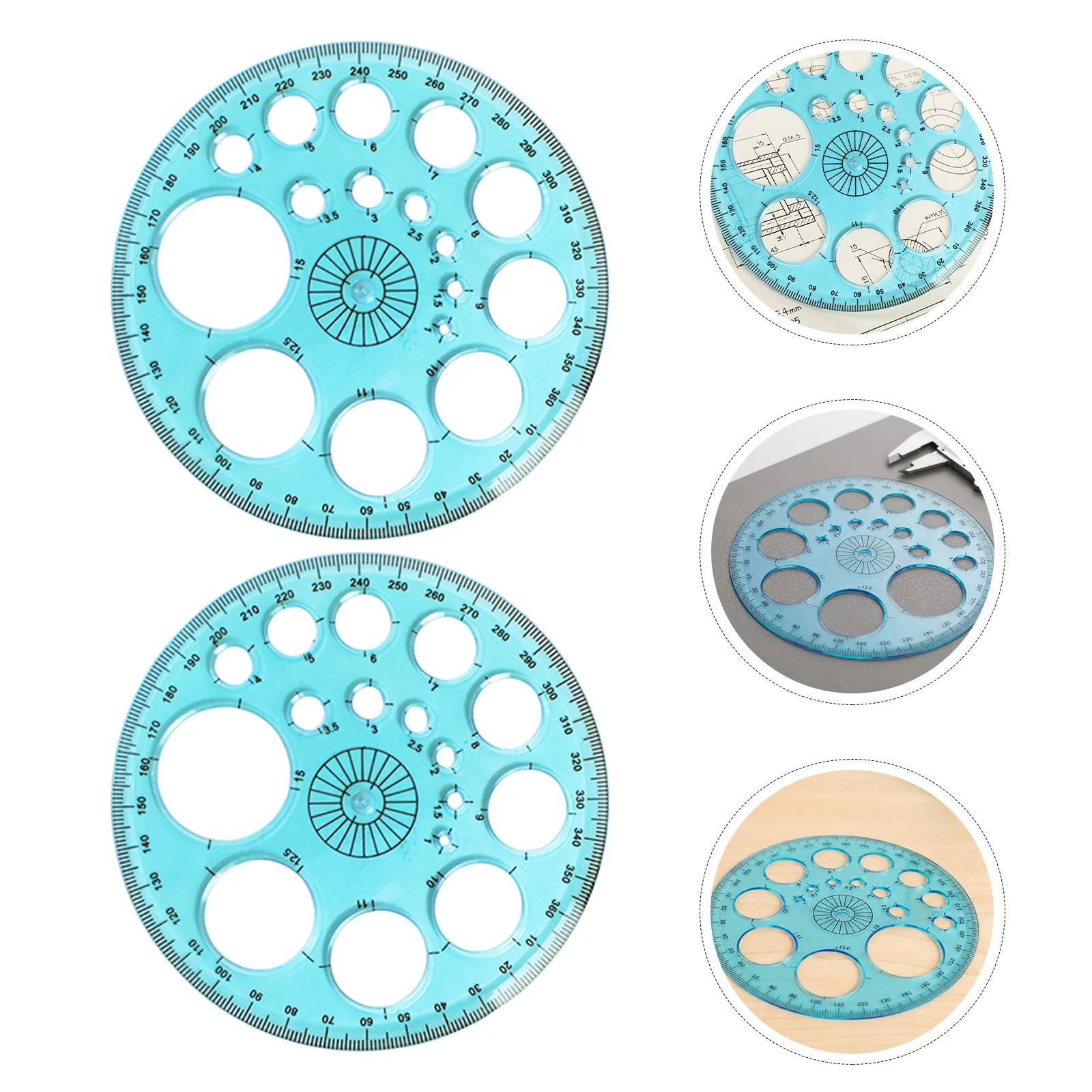 8 Pcs Daily Drawing Accessory Engineering Layout Protractor Full Range Angle Positioning Tool 360 Degree
