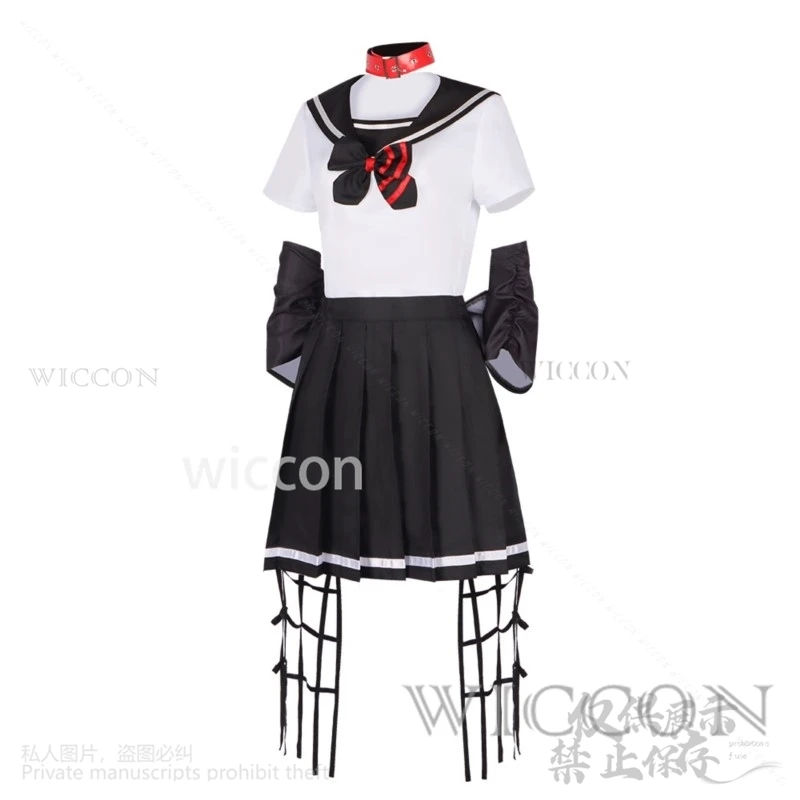 Anime Dead Mount Death Play Cosplay Sakimiya Misaki Costume Jk School Uniform Cos Dress Lolita Wigs Glasses Props Halloween Xmas