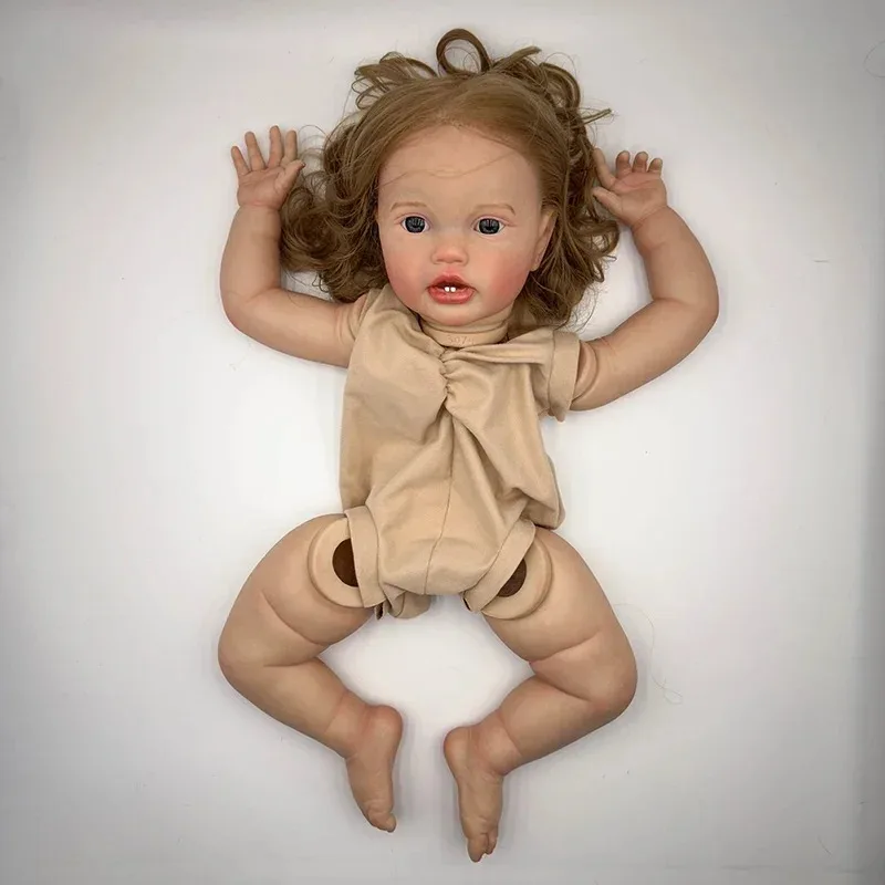 

24inch 60cm Reborn Baby Kit Lottie Already Painted Kit DIY Parts with Rooted Hair