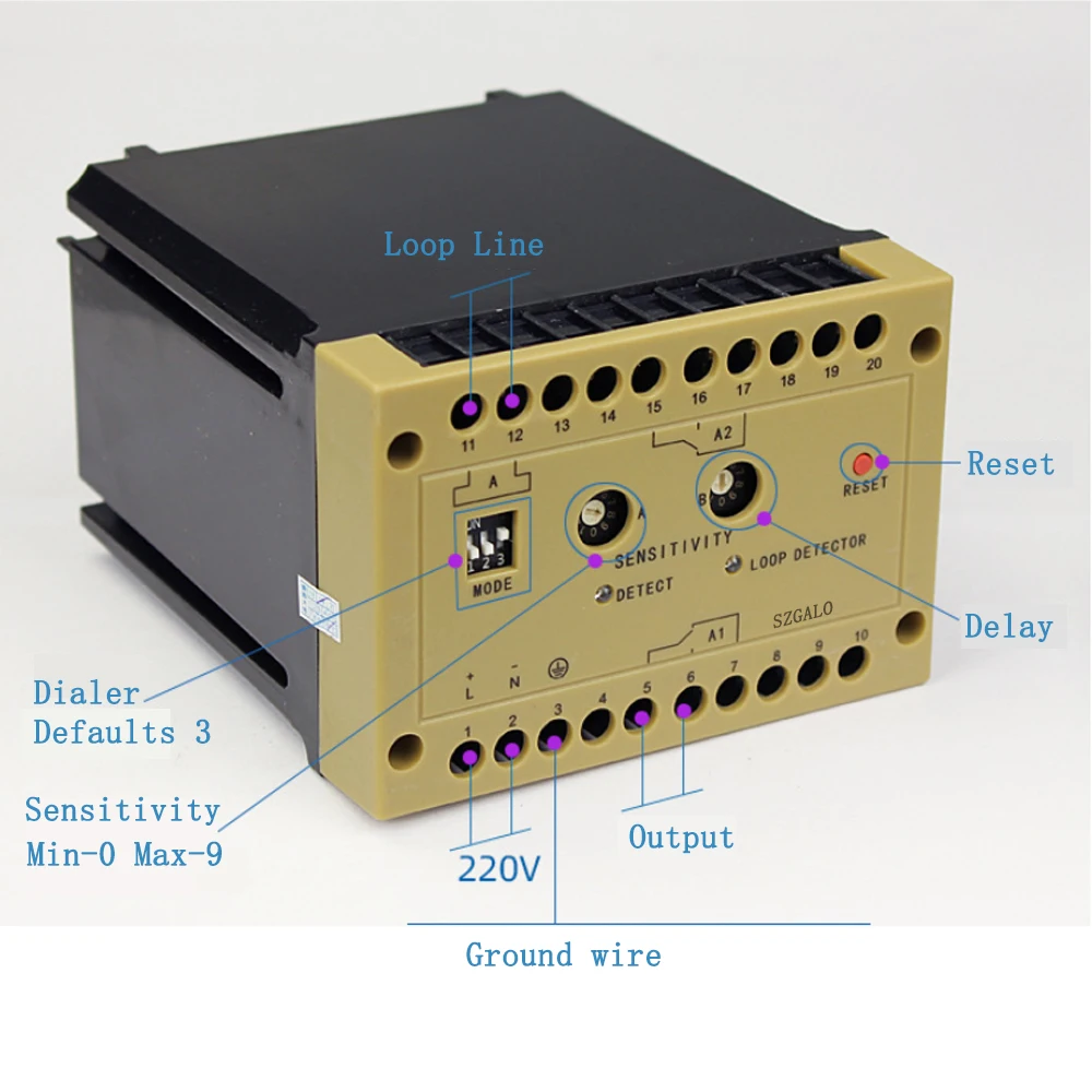 220V AC Industrial Grade Wired Single Channel Loop Vehicle Detector For Large Truck Fleet with High Chassis Enters Field Service