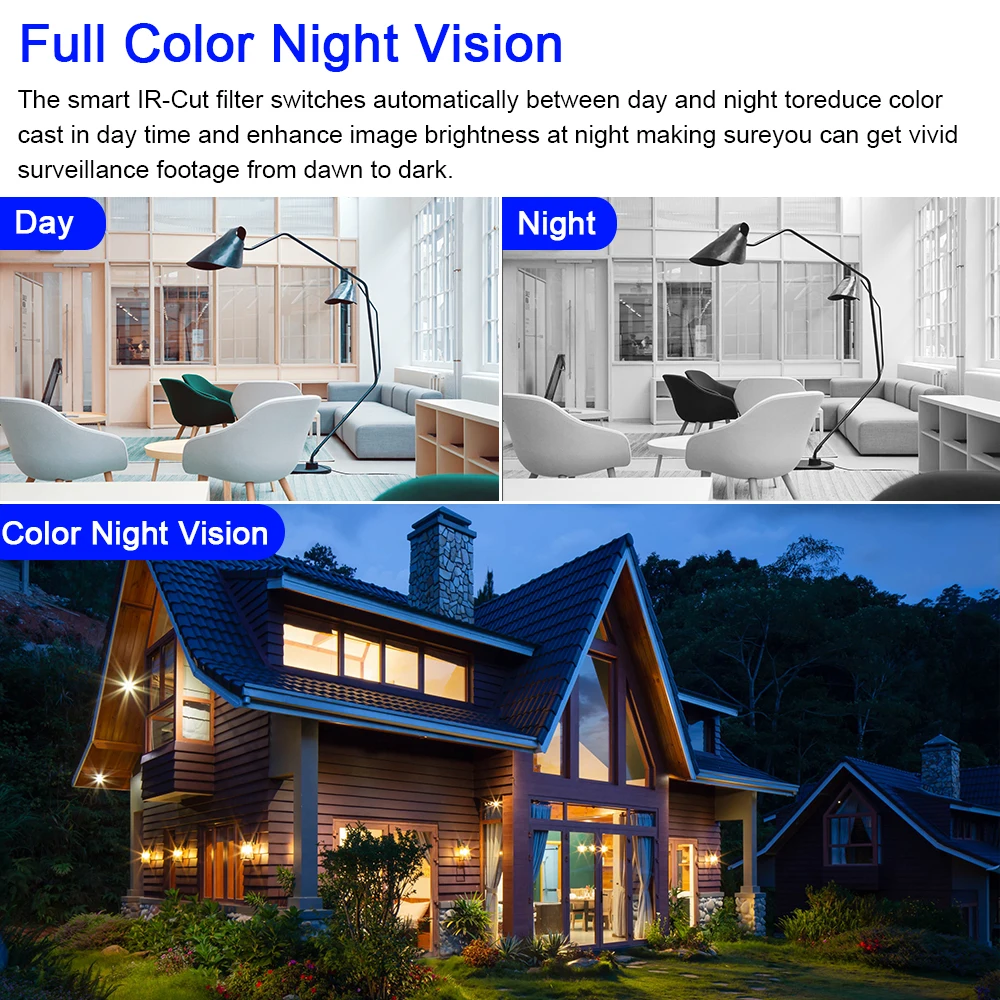Full Color Night Vision Security Camera 8MP IP66 Outdoor AHD CCTV Video Surveillance Camera HD 4K Bullet AI Camera