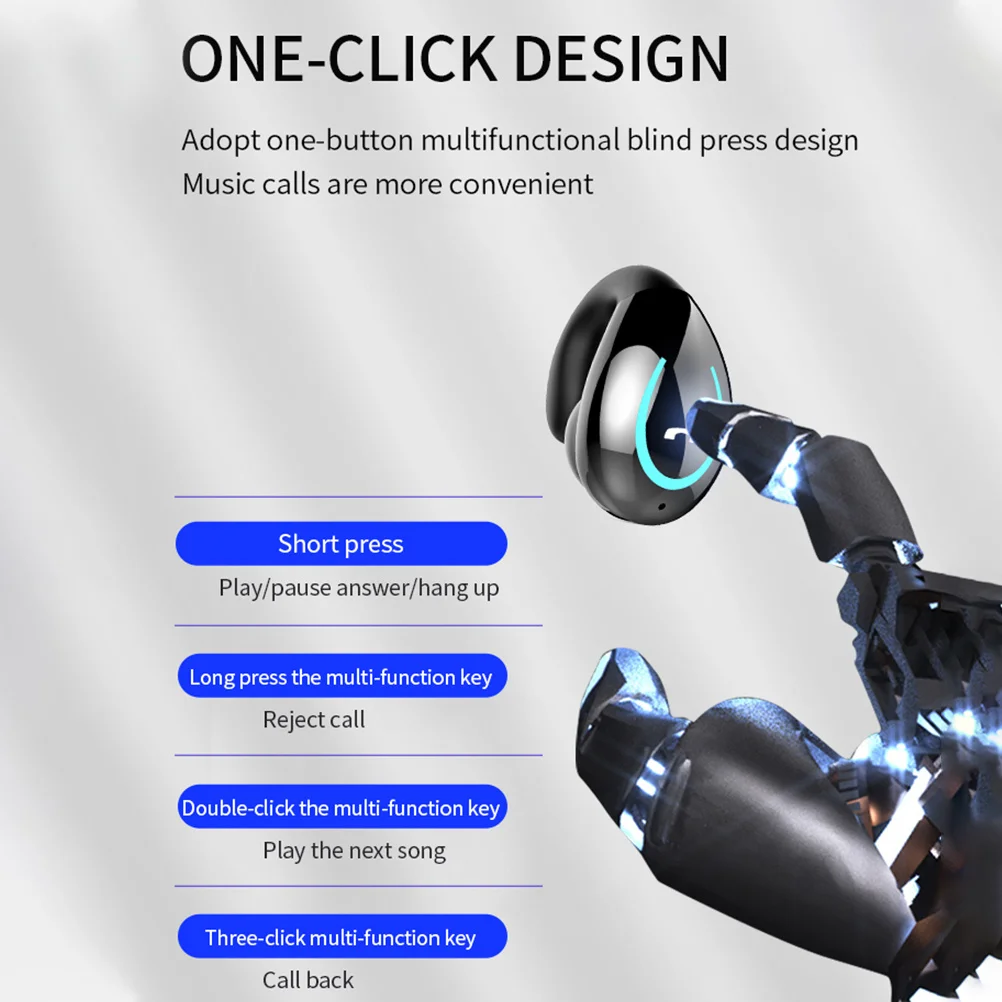 

Wireless Earbud Single Ear Clip-On Noise Cancelling Mini Lightweight Headphone Stereo Sport Outdoor Invisible Call