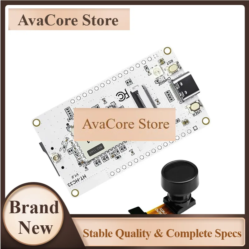 AvaCoreESP32-S3 WiFi HaLow Bluetooth Development Board With HC33 OV3660 200W Pixel Camera Module