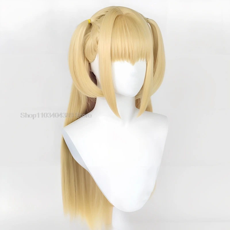 Anime MisaMisa Cosplay Wig Misa Amane Long Blond Double Tails Heat Resistant Hair Hallowen Party Wigs + Wig Cap