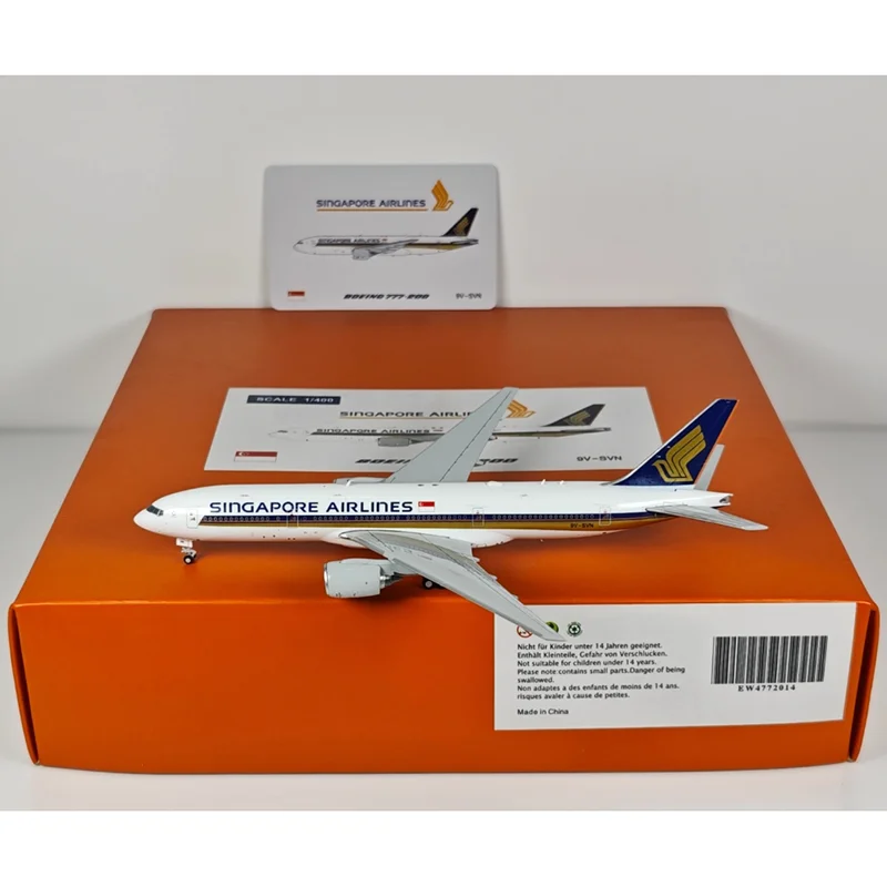 

JC Wings Diecast 1/400 Scale Singapore Airlines B777-200 9V-SVN Alloy Aircraft Model Collection Decorative Ornament