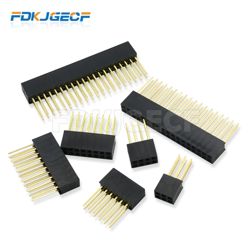 10 pz 2.54mm doppia fila femmina Pin lungo 11mm Breakaway PCB Board Pin Header Socket connettore 2x3 2x4 2x6 2x8 2x10 2x18 2x2 0 Pin