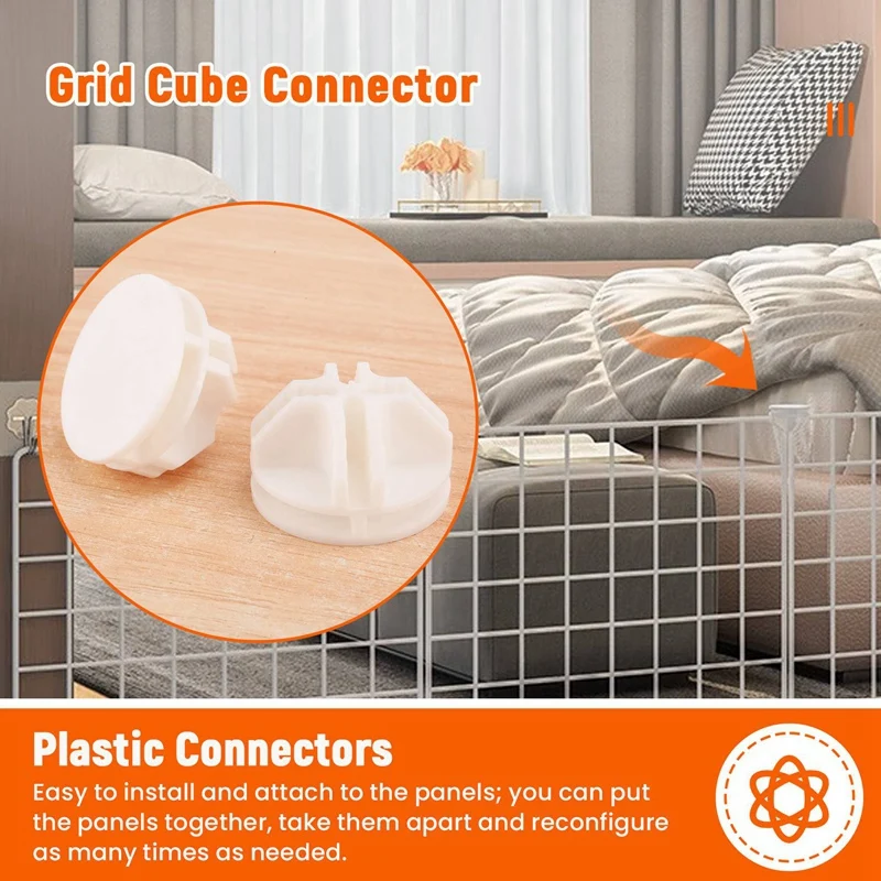 20 Pcs Grid Cube Connector Abs Connectors For Wire Cube Storage Shelving (White)