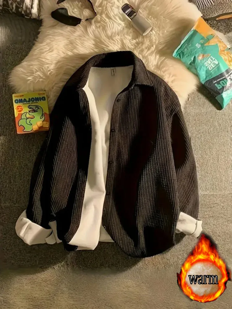 

Corn Kernel Solid Color Shirt for Men and Women, Autumn and Winter Korean Style, Loose Fit, Slimming Jacket, Versatile Casual Top