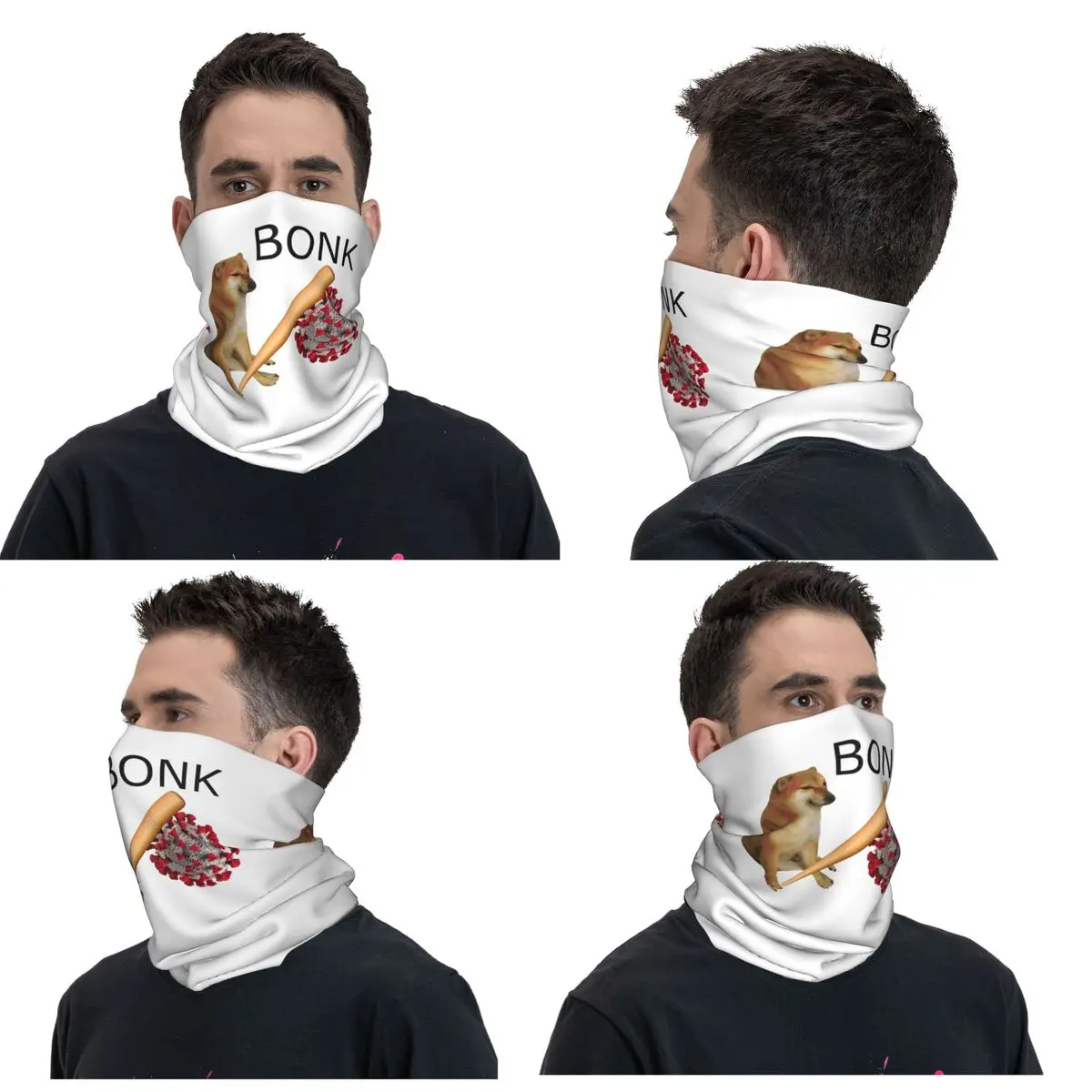 Cheems Virums Bonk Bandana Neck Gaiter Printed Magic Scarf Warm FaceMask Hiking Fishing Unisex Adult Windproof image 2
