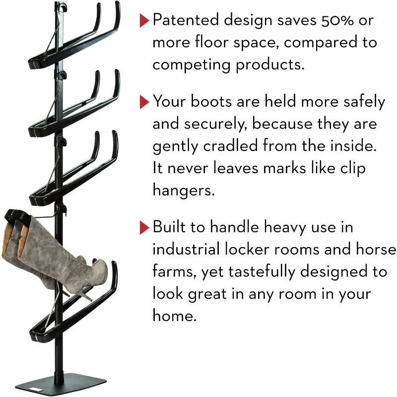 Standing Boot Rack – As Seen On Rachael Ray – Clean Up Your Floor & Protect Your Boots – 5-Pair Boot Storage Organizer