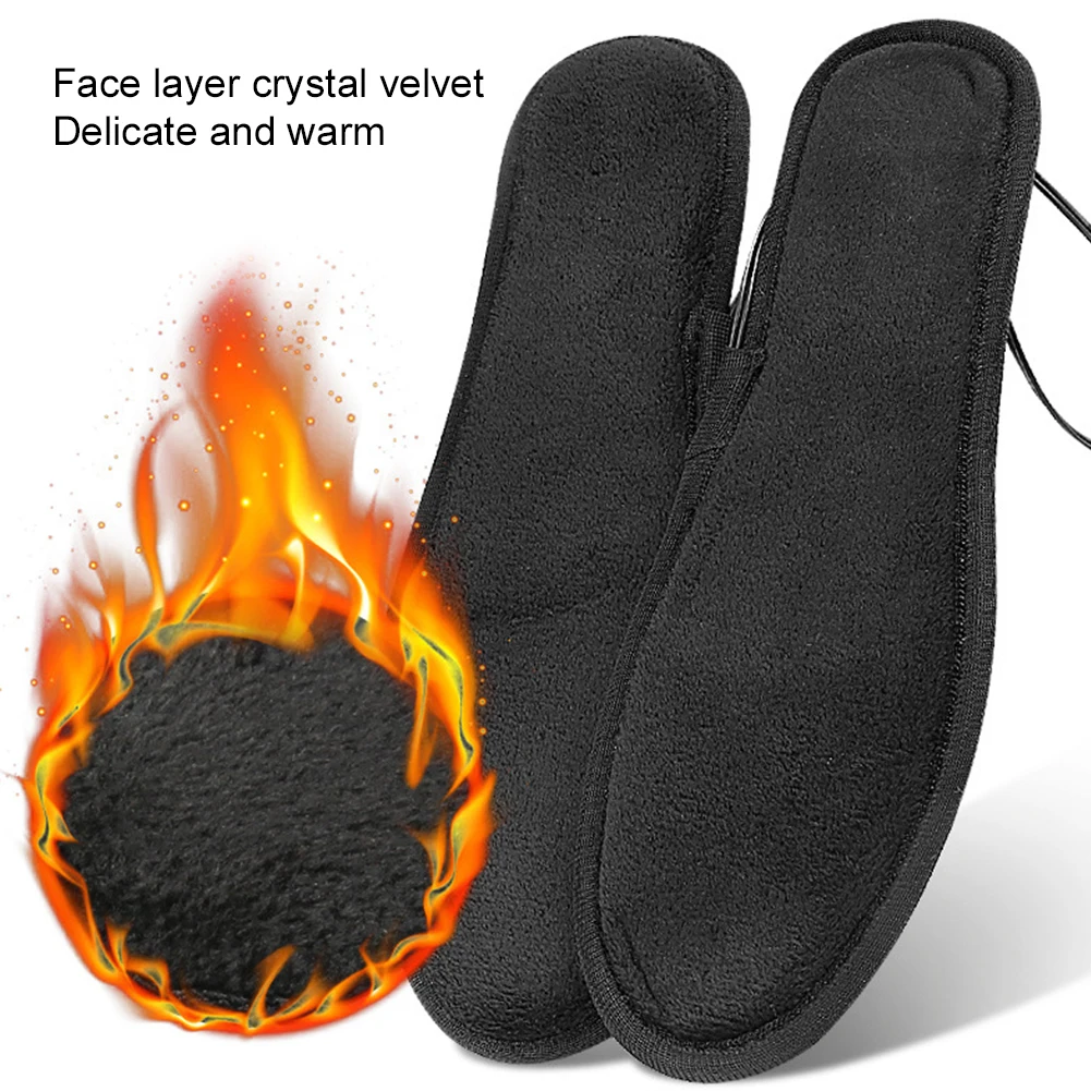 USB Heated Shoe Insoles Washable Winter Electric Heated Insoles for Women Men Outdoor Sports Heating Insole Full Foot Fever Warm