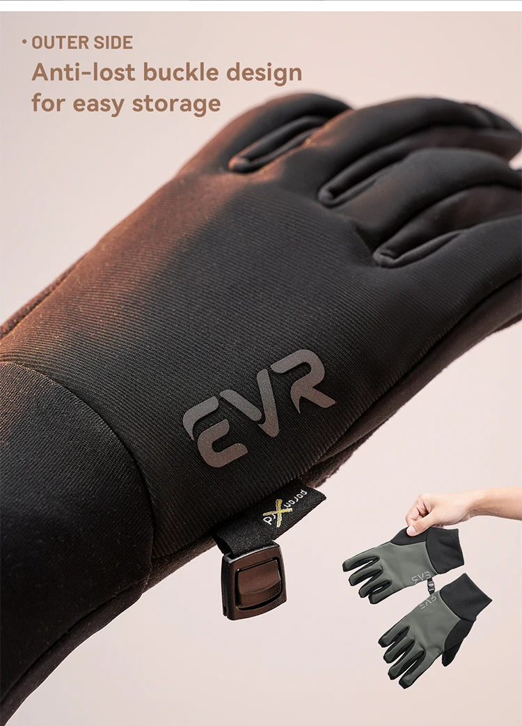 EVR Winter-Fahrradhandschuhe, winddicht, Fleece, Thermo-Vollfinger-Fahrradhandschuhe, Herren- und Damen-Fahrradhandschuhe für Rennrad, MTB, Outdoor-Sport – Detail 11
