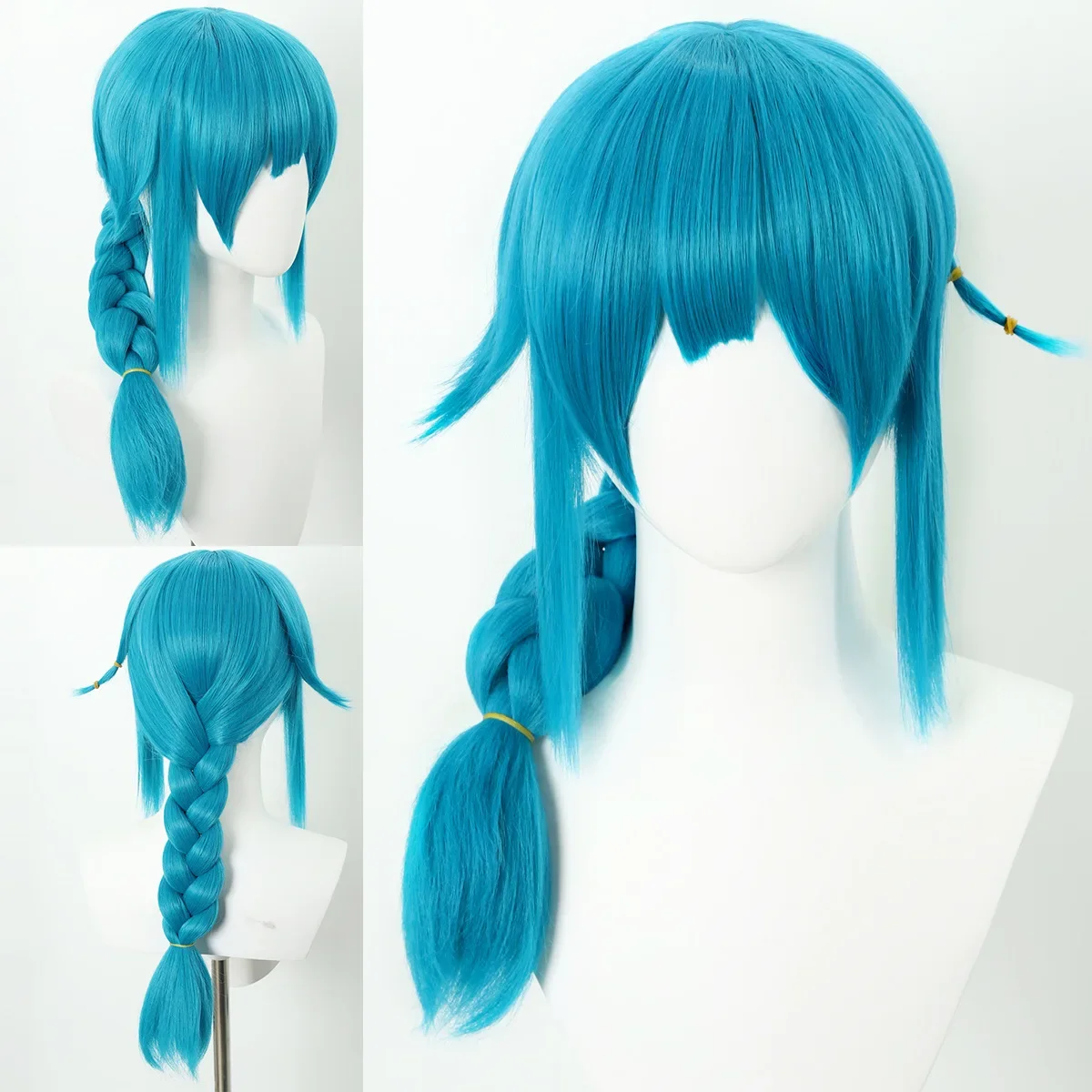 Game Arcane Season 2 Jinx Cosplay 3 Style Blue Wig Heat Resistant Synthetic Hair Adult Women Halloween Party LOL Anime Role Play