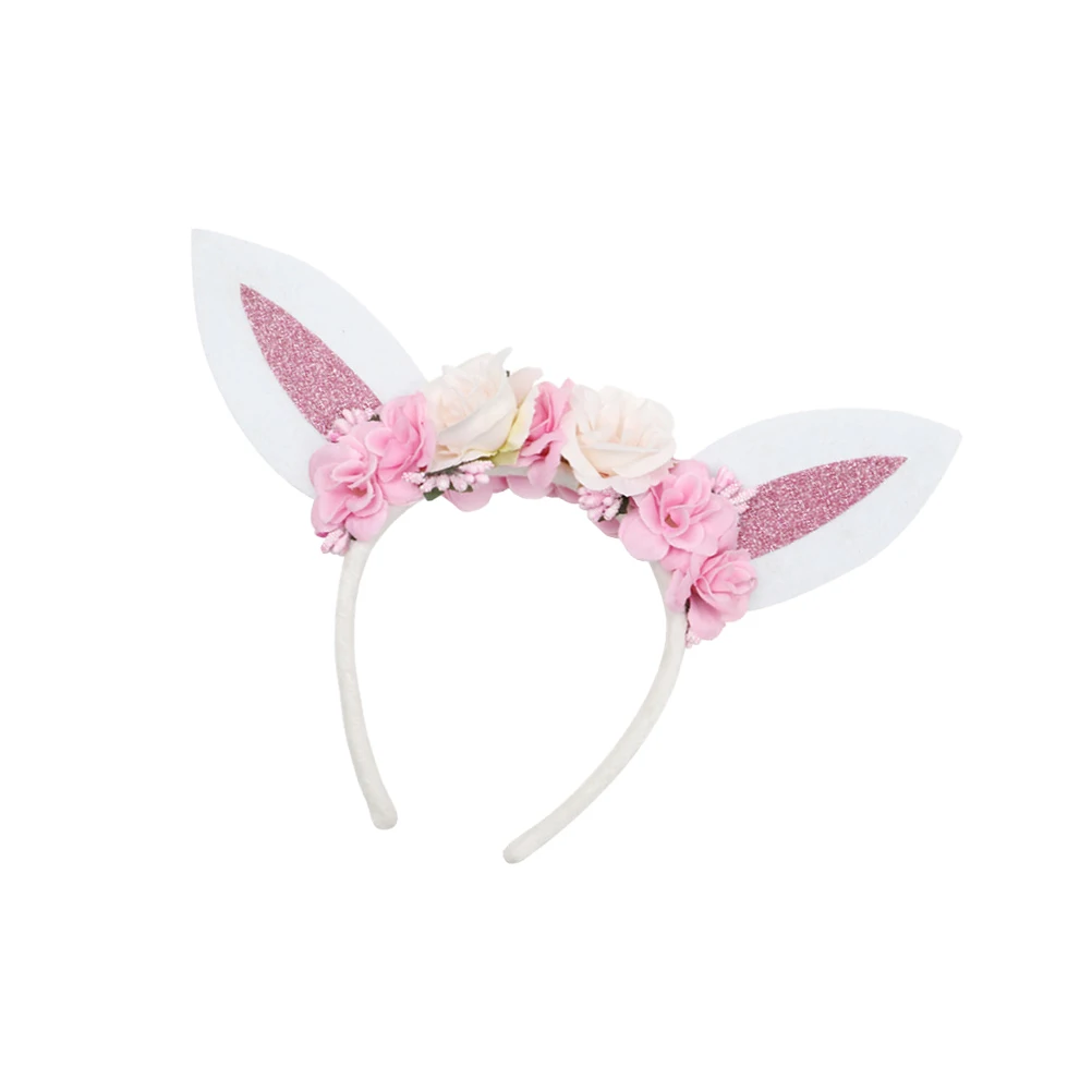 

Bunny Ear Headb Girls Hair Party Headwear Flower Hoop Rabbit Headdress Lightweight Comfortable cosplay photo props PARTY